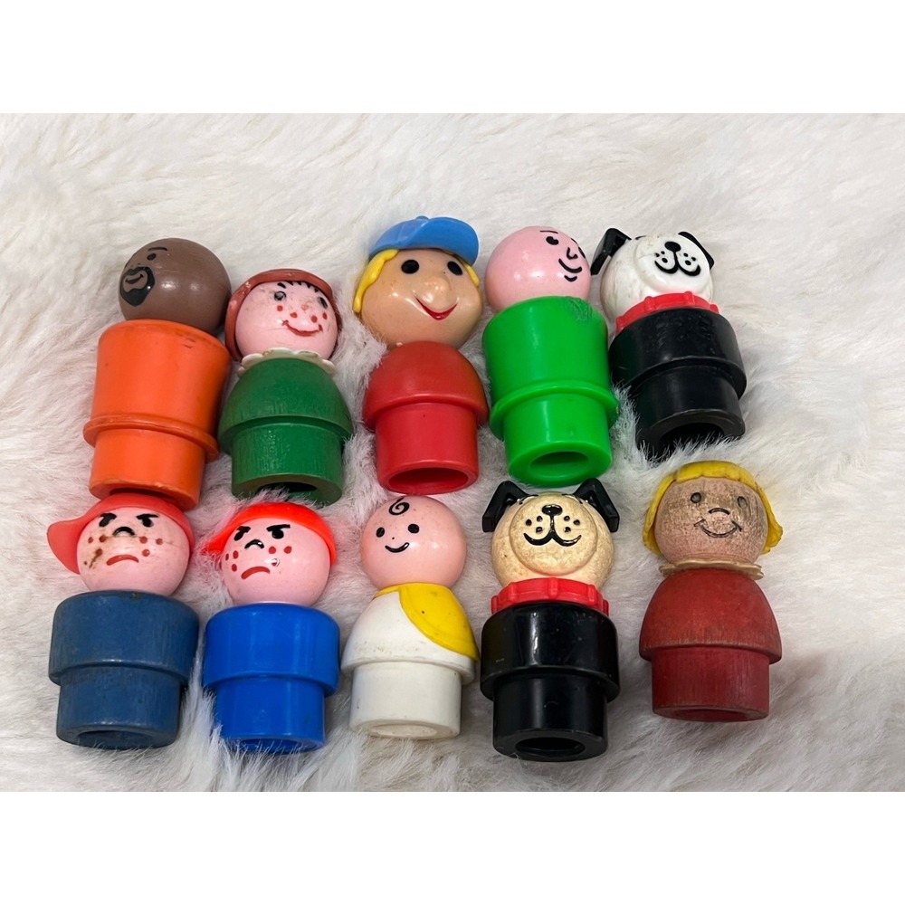 Vintage Fisher Price Little People Mixed Lot of 10 1970s 1980s Plastic Wood